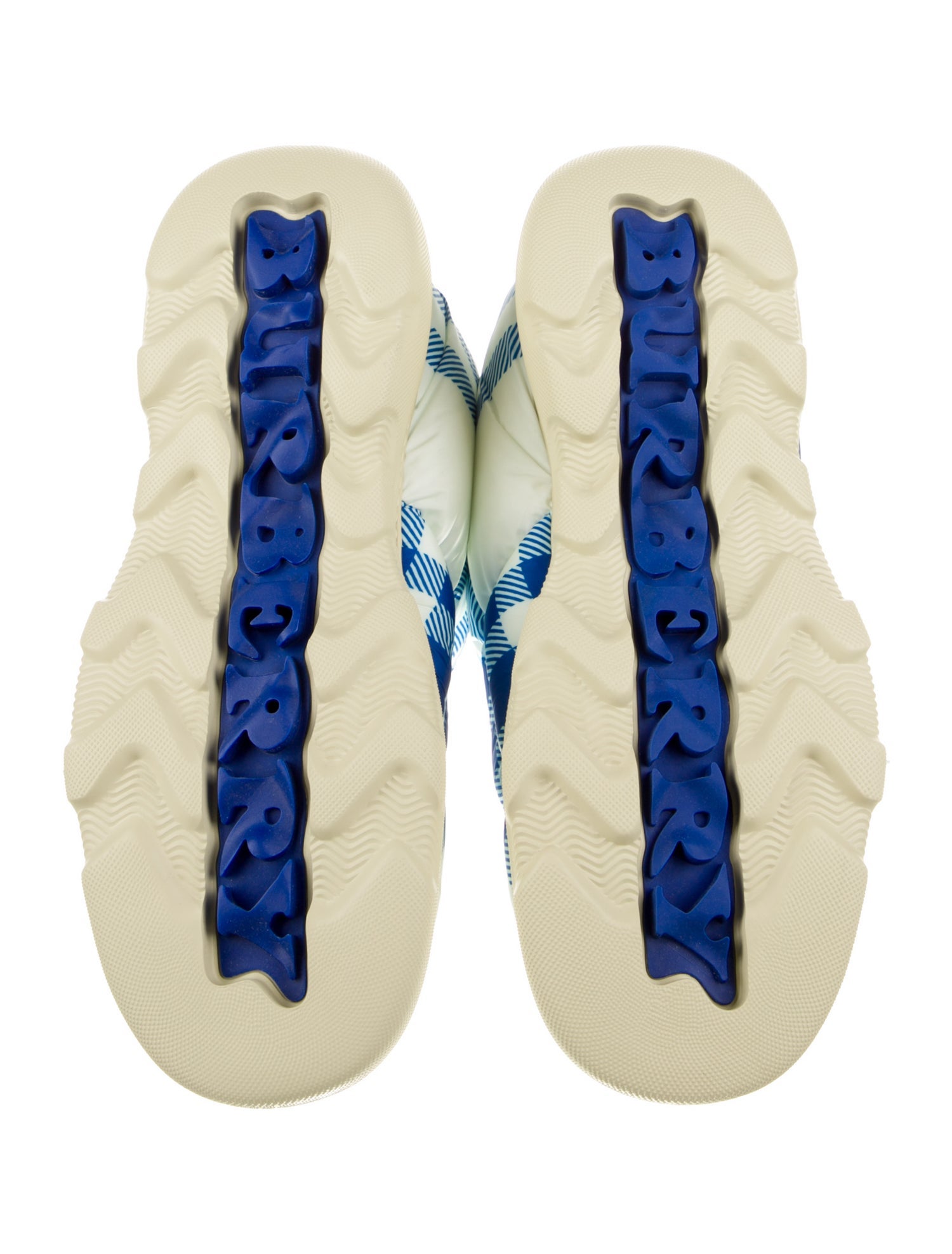 Burberry Nylon Plaid Print Boots